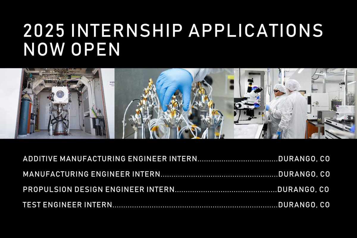 2025 Internship applications are open!
Spend your internship working with the Agile Space team, building rockets that are changing the future of space exploration.

APPLY HERE: agilespaceindustries.com/jobs

Read a firsthand experience of our internships here: agilespaceindustries.com/press/summer-i…