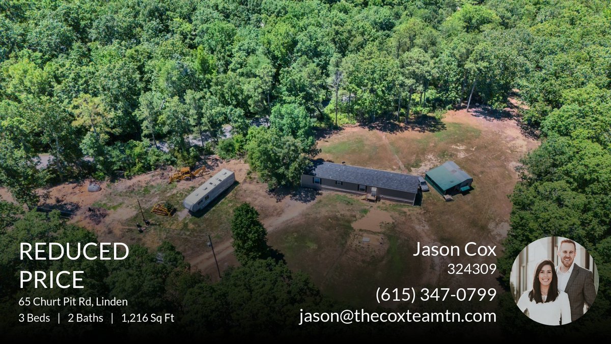 TheCoxTeam's tweet photo. 📍 Reduced Price 📍 This recently reduced home at 65 Churt Pit Rd in Linden won't last long, so, don't wait to set up a showing! Reach out here or at (615) 347-0799 for more information!

Jason Cox | Parks Realty | The Cox Team
... https://t.co/ApmhDYxMVg https://t.co/02SmbT2MTq