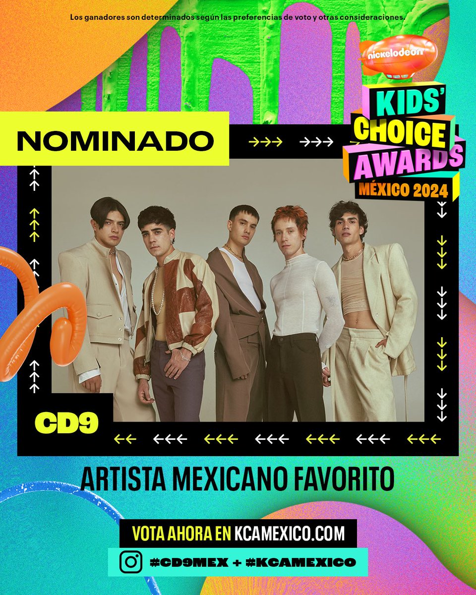 CD9's tweet image. SERÁ QUE NOS LLEVAMOS OTRO BLIMP ESTE AÑO?

ESTAMOS NOMINADOS  A LOS #KCAmexico @NickelodeonLA 🧡 ¡YA PUEDEN VOTAR! 

&apos;ARTISTA MEXICANO FAVORITO&apos;
🚀 bit.ly/4e3CdsT

#CD9MEX #KCAMexico