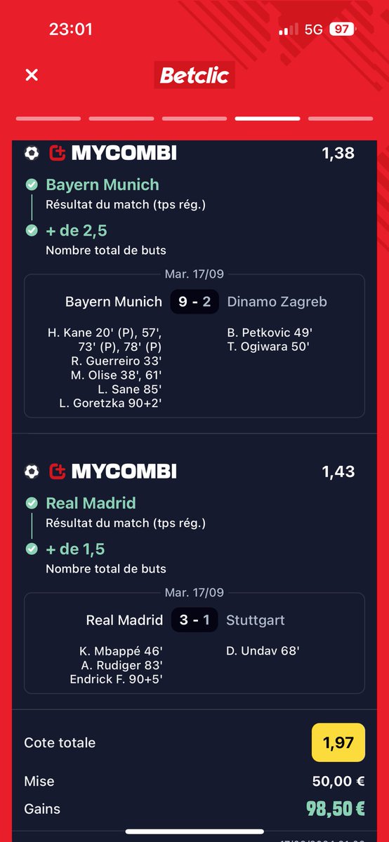 hertysio's tweet photo. @Betclic Et en bonus les 50€ de freebets à la roue ✅🤝🏽 https://t.co/VD4xsRMypp