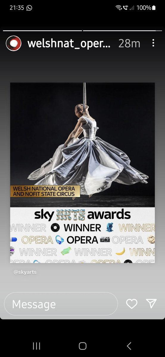 rogercutts's tweet image. Welsh National Opera, winning at the Sky Arts Awards, for Death in Venice. Flying the flag for Wales and the UK, locally, nationally, and globally!
@WelshNatOpera @BritishArts @BCouncil_Wales @ace_national @ElizAthertonSop @WeAreTheMU @EquityUK @Arts_Wales_