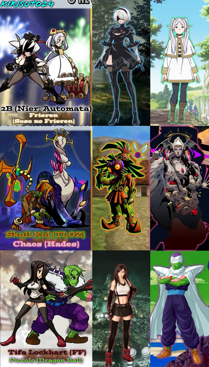 The Monthly Fighters References:
•Valentine - 2B
•Marie - Frieren

•Painwheel - Skull Kid
•Double - Chaos

•Parasoul - Tifa
•Beowulf - Piccolo

#Skullgirls #SkullgirlsMobile
