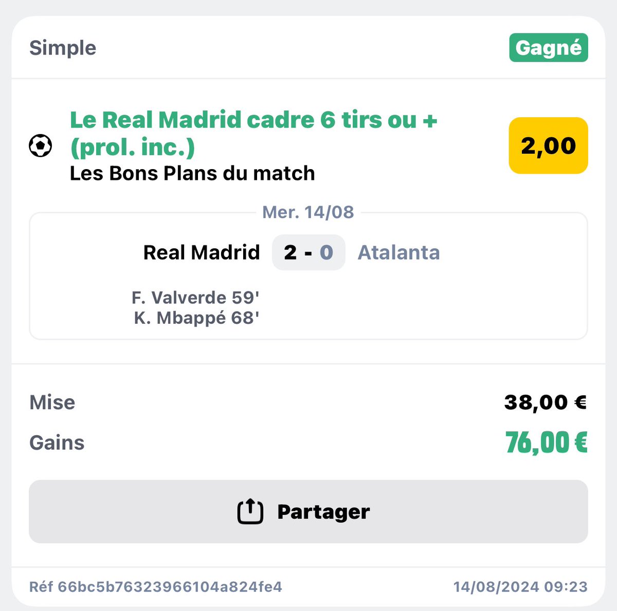 hugo__fcb's tweet photo. @Elmatador75C @Toinou769 @Betclic Même problème, l'uefa annoncer 5 tirs cadré 
Et ça a été payé à 2 h du mat pcq y a eu du pressing sur tweeter, 
Qui est pas futé entre les zgegs comme toi qui font les suceurs de Betclic ou ceux qui réclament l'argent que Betclic vole depuis trop longtemps https://t.co/vrc86GRtEY