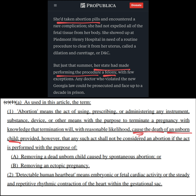 ProPublica is lying about Amber Thurman, to push their pro-abortion agenda.

Here's the truth: Amber Thurman was a 28-year-old mother who died from sepsis after taking legally obtained abortion pills. Abortion killed Amber Thurman. Abortion killed Amber's twin babies. NOT