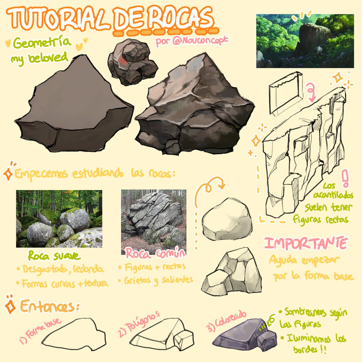 resubiendo mis consejitos para dibujar rocas 🪨✨