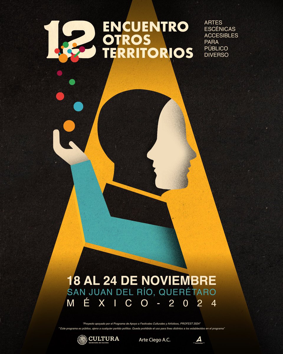 🌟¡Felices de anunciar el 12° Encuentro Otros Territorios! 🎭🌍

📅 18 al 24 de noviembre de 2024
📍 San Juan del Río, Querétaro
🎟️ Entrada libre

En colaboración con <a href="/ArmoniaEInclus/">ArmoníaEInclusiónAC</a> 

Diseño #HéctorOrtega