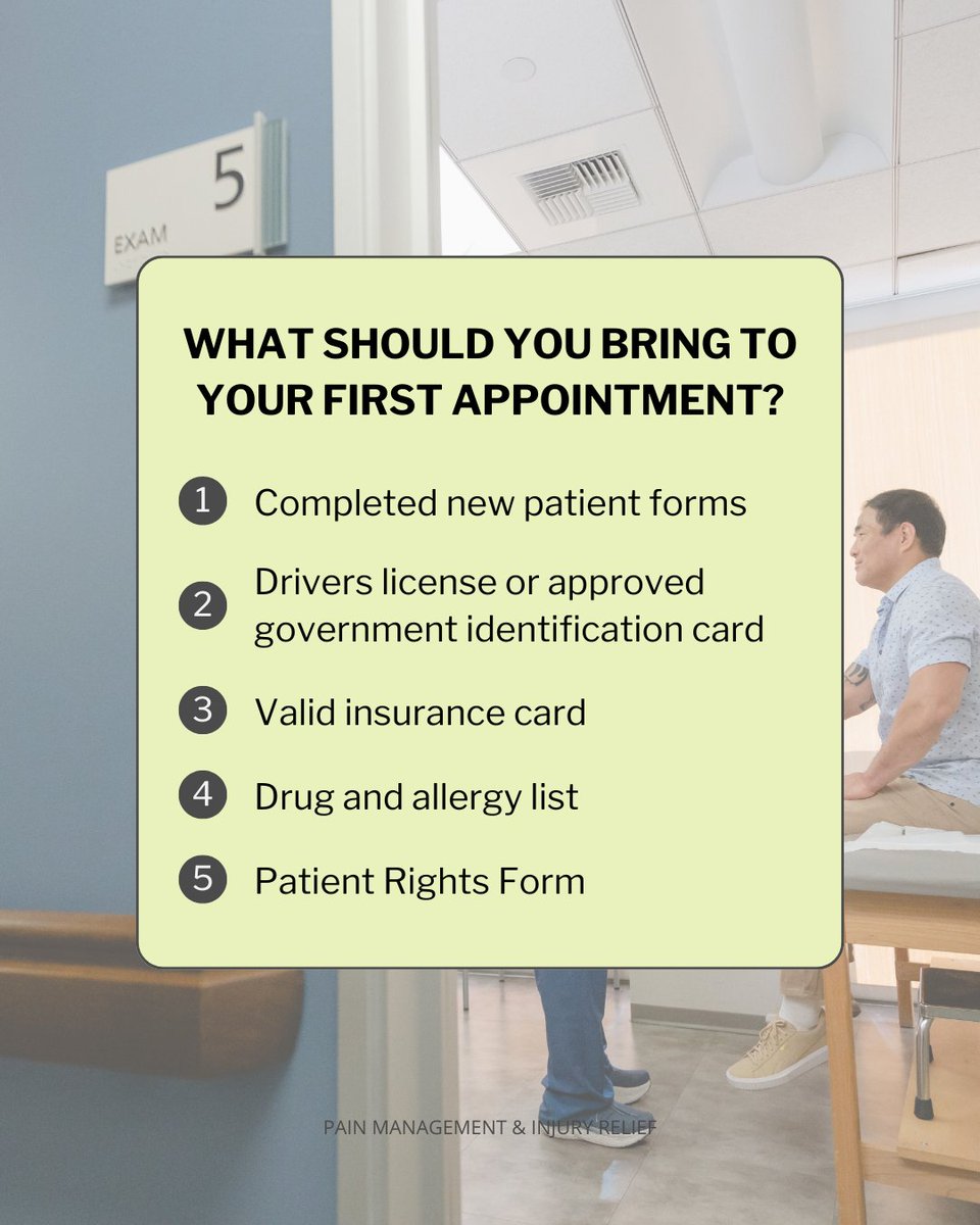 paininjury's tweet image. Preparing for your #firstappointment? Be sure to bring your completed patient forms! If you haven’t filled them out yet, arrive 15 minutes early to complete them at our office.

Keep an eye out for an email with more details and the necessary forms before your visit! #pmir