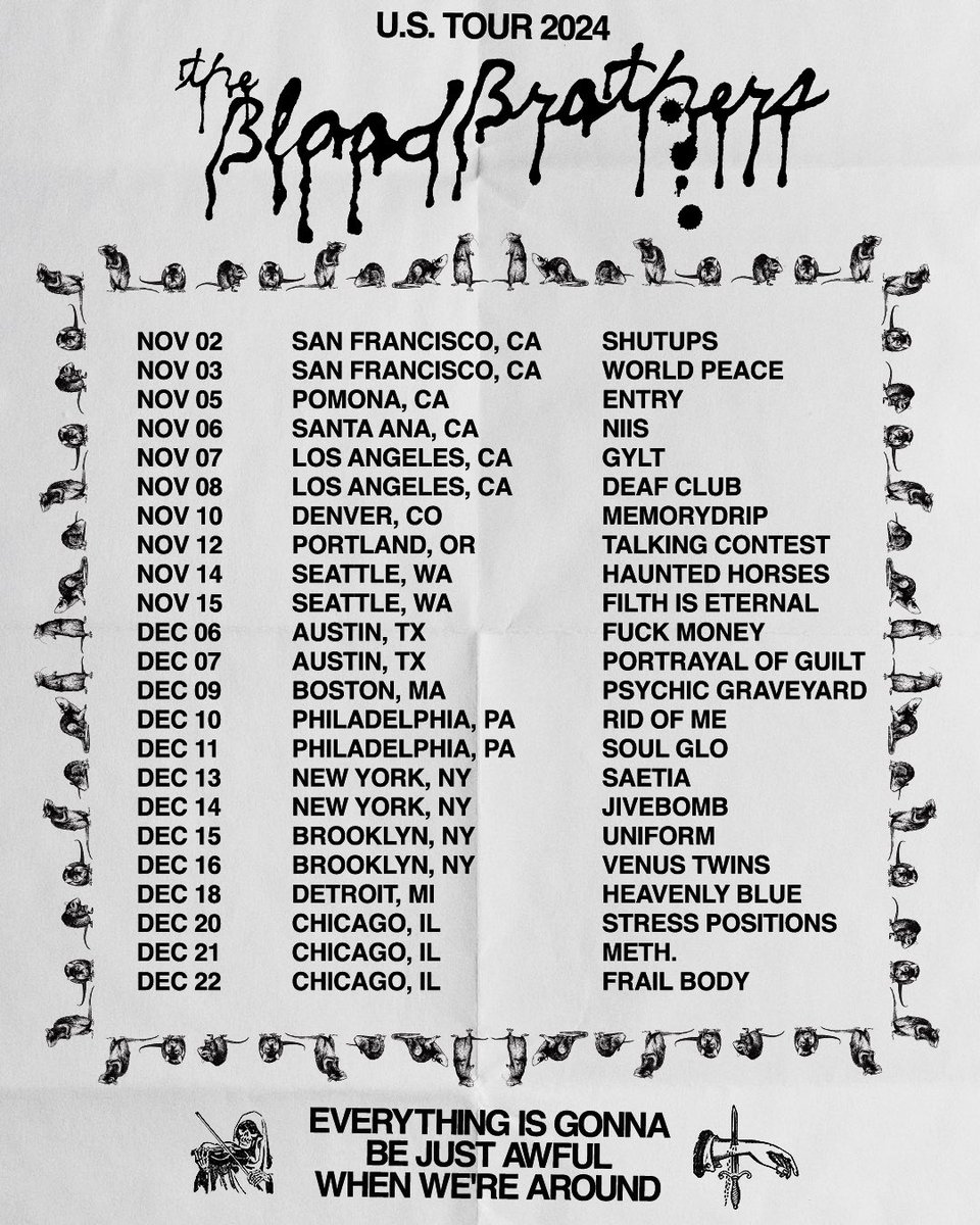 Can’t wait to play with all these amazing bands. Who are you most excited to see??? 🩸👯‍♂️