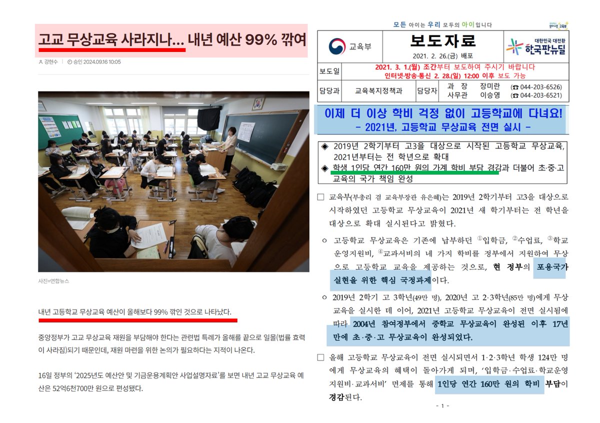 gomirae's tweet image. #김건희 #윤석열 #이천공 대통령 놀이에...

고교 무상교육...
전면 시행 4년만에 파괴되나?

◈2021년부터 전 학년 확대 (2019년 2학기 시작)
◈ 학생 1인당 연간 160만 원 학비 경감
joongboo.com/news/articleVi…