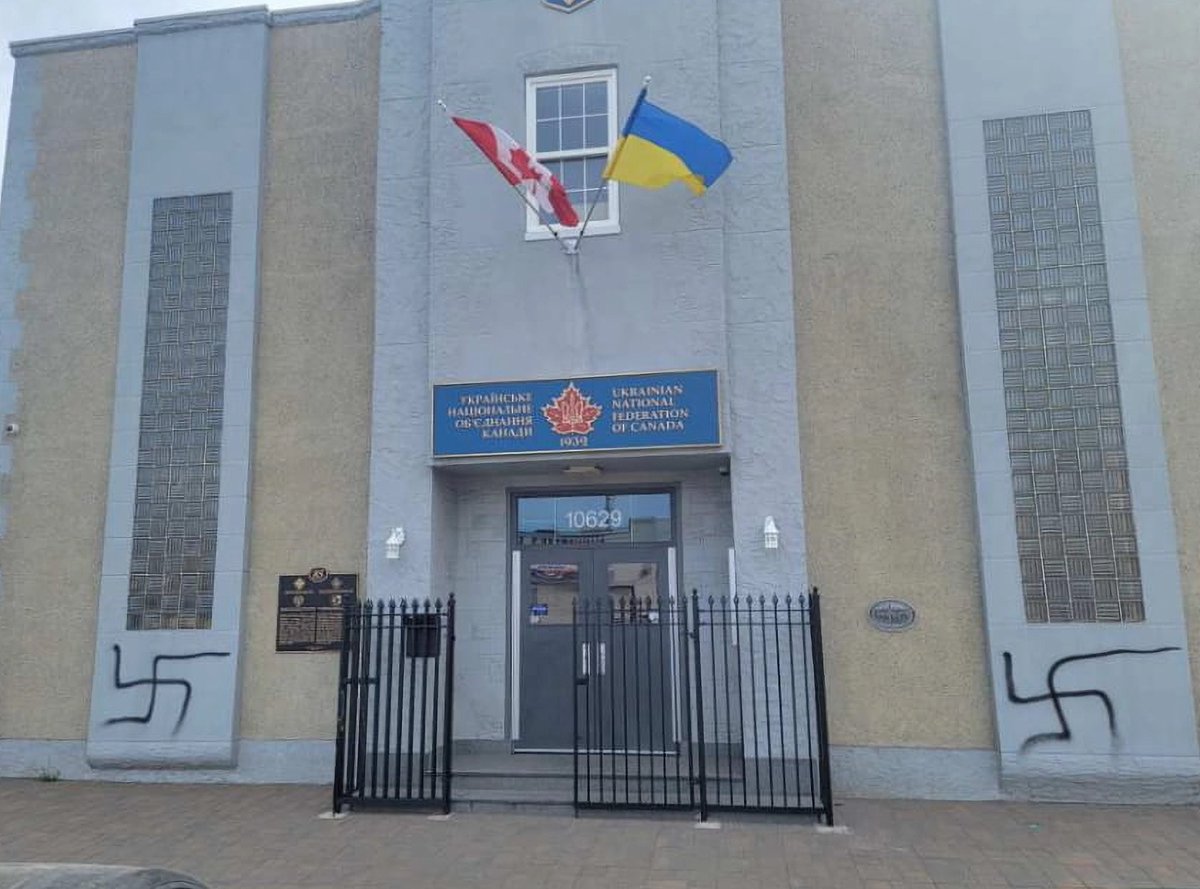 UNF Edmonton Targeted With Hate Crime | 
Vandalism Linked to Russian Propaganda Sparks Outrage mailchi.mp/b5a7bc379baf/u… mailchi.mp/b5a7bc379baf/u…