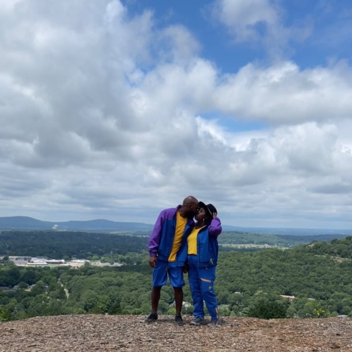 OutdoorAfroInc's tweet photo. Is there anything sweeter than a hiking date with your sweetheart? Probably wearing matching Outdoor Afro, Inc. fits! 🤭✨⁠ https://t.co/c9Mx6fplna