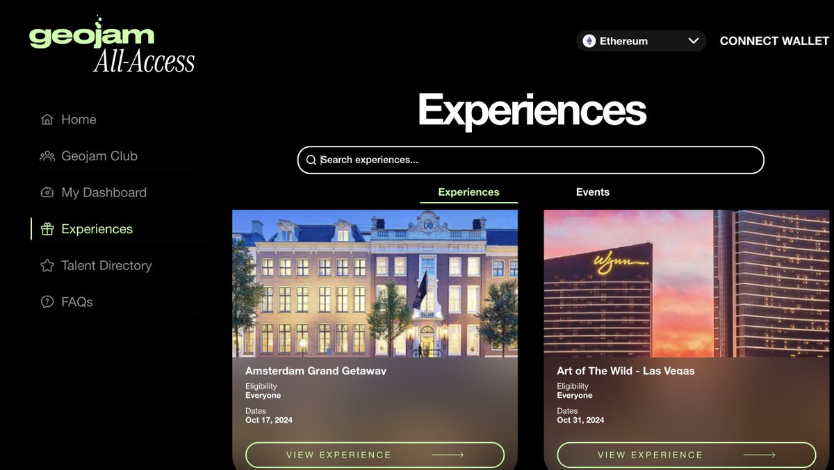 geojamofficial's tweet image. Let's go with "B", Access to Events 🥳 More specifically our Geojam Club exclusive events &amp;amp; experiences 🍾 access.geojam.com/experiences $JAM