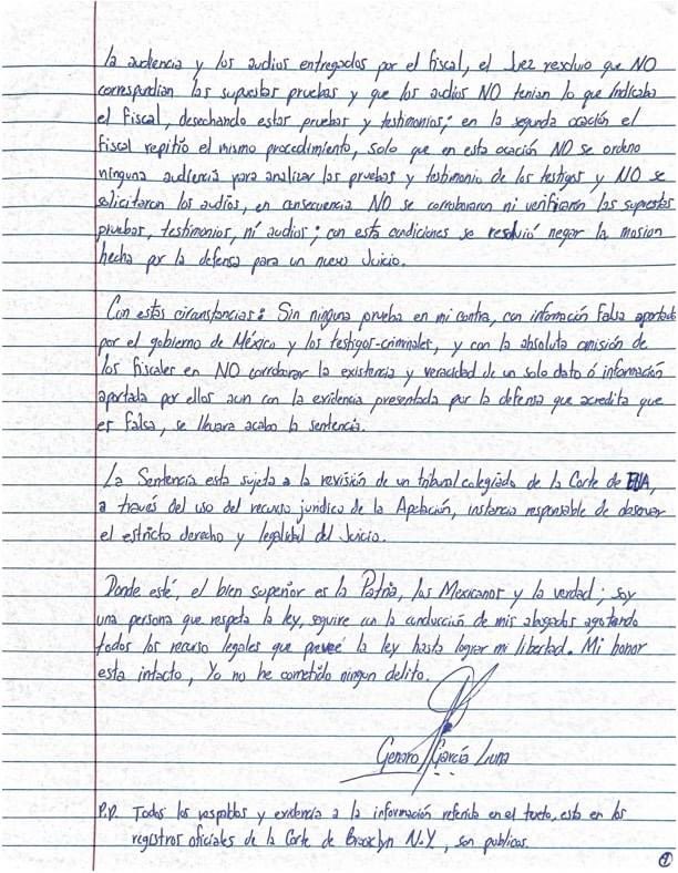 jenarovillamil's tweet photo. La cínica carta de Genaro García Luna, ex secretario de Seguridad Pública con Felipe Calderón. Curioso que “coincida” con Ernesto Zedillo y hasta con Anabel Hernández https://t.co/LccGzfHRlE