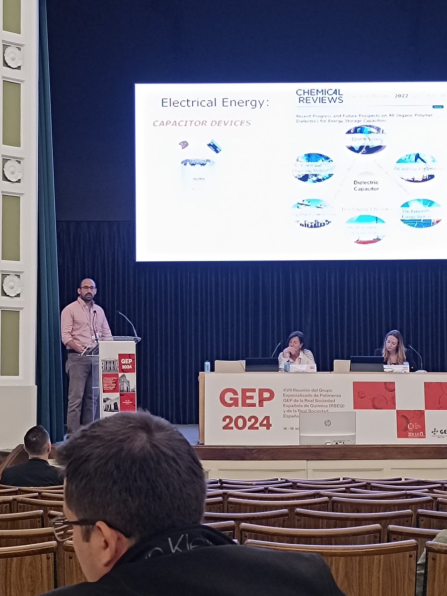 Today I presented in @gep2024 some of our contributions about polymer dielectrics for energy storage. A great conference full of very interesting topics and talks. Thanks to the organizers 👏🏻👏🏻