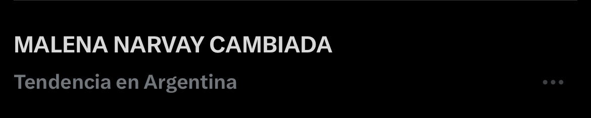 Ya entró en tendencia 

MALENA NARVAY CAMBIADA