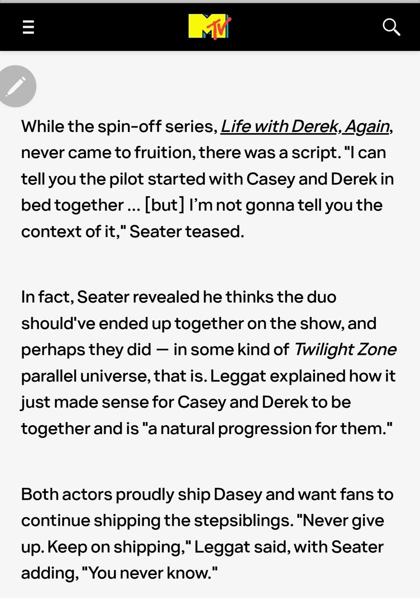 daseyfandom's tweet photo. Happy LwD Anniversary EVE! Just wanted to post a screenshot from this article that mtv erased from existence. Keep on shipping, my friends. The truth is out there. See you all tomorrow, can't wait to celebrate lwd's 19th! #dasey #rebootlwd https://t.co/hcSWFRz1t2