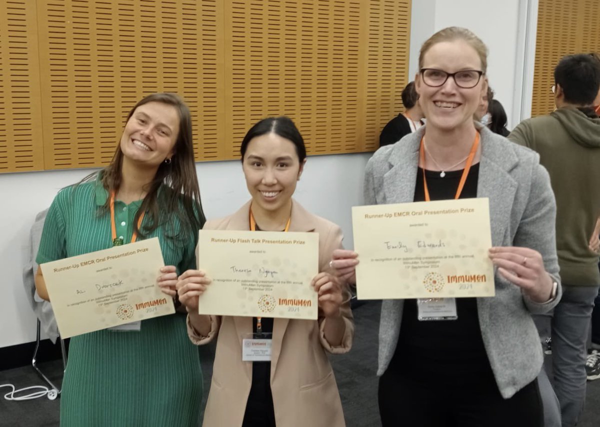 Monash University STM Department of Immunology (@monashimmunol) on Twitter photo We had a great time at #ImmuMon2024 <a href="/ImmuMon/">ImmuMon</a> last week- what an opportunity to hear about the immunology research being done across all 4 campuses! A big congrats to all who presented, including our own prize winners <a href="/Ali_Dvorscek/">Ali Dvorscek</a> Theresa Nguyen & <a href="/emmye1984/">Dr Emily Edwards</a> 🎉 <a href="/MonashSTM/">Translational Medicine at Monash University</a> We had a great time at #ImmuMon2024 <a href="/ImmuMon/">ImmuMon</a> last week- what an opportunity to hear about the immunology research being done across all 4 campuses! A big congrats to all who presented, including our own prize winners <a href="/Ali_Dvorscek/">Ali Dvorscek</a> Theresa Nguyen & <a href="/emmye1984/">Dr Emily Edwards</a> 🎉 <a href="/MonashSTM/">Translational Medicine at Monash University</a>