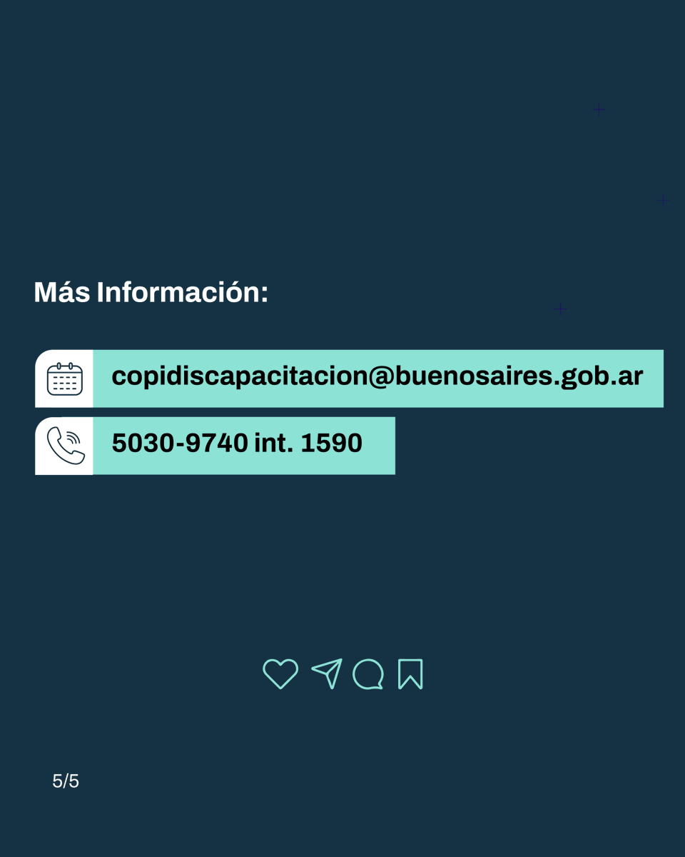 COPIDIS (@copidisba) on Twitter photo ¡Inscríbete en la capacitación "Apoyos para la Educación Inclusiva"! Inicia el 21/10.
Info: buenosaires.gob.ar/capacitaciones…
email:
copidiscapacitacion@buenosaires.gob.ar
Teléfono:
5030-9740 int. 1590
#EducaciónInclusiva #COPIDIS ¡Inscríbete en la capacitación "Apoyos para la Educación Inclusiva"! Inicia el 21/10.
Info: buenosaires.gob.ar/capacitaciones…
email:
copidiscapacitacion@buenosaires.gob.ar
Teléfono:
5030-9740 int. 1590
#EducaciónInclusiva #COPIDIS