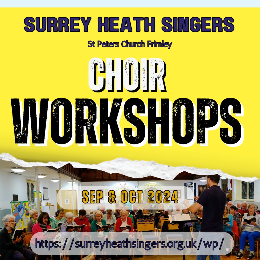 SurreyHeathSing's tweet image. Do you sing at home? Singing is fun and is even better with friends. Come along to our open workshops, the next one is Monday 23rd of September at St Peters Church Frimley. surreyheathsingers.org.uk/wp/

#Frimley #learntosing #Choir #Camberley #Farnborough #Surrey #SurreyHeath
