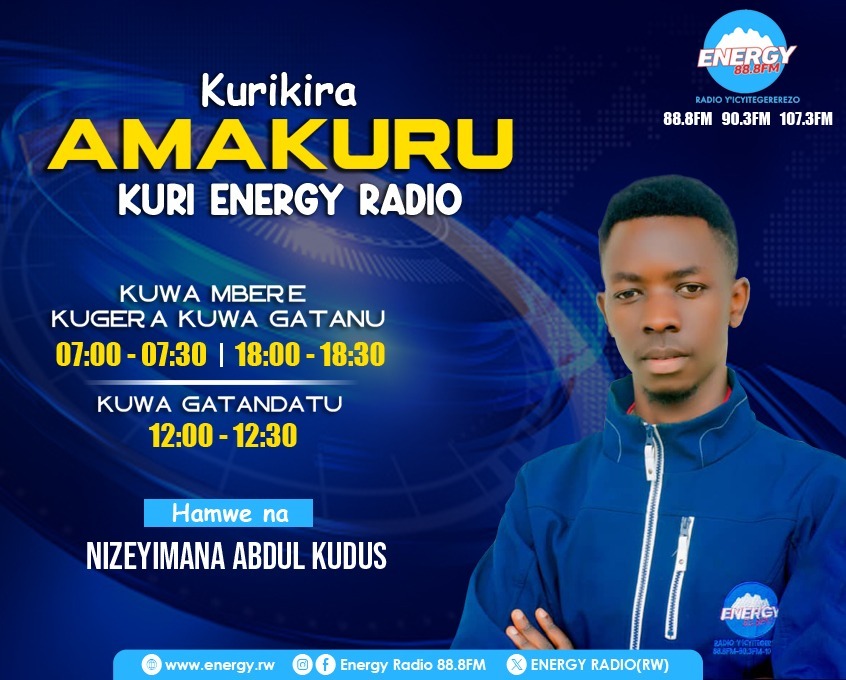 ENERGY RADIO (RW) (@energy888fm) on Twitter photo Mwaramutse neza? Ikaze mu makuru mugezwaho na Abdoul Kudusi NIZEYIMANA:
Abatuye ahazagurirwa Pariki y'igihugu y'ibirunga muri <a href="/Kinigi_sectors/">UMURENGE WA KINIGI</a> baravuga ko amahugurwa bahawe ku isuku n’isukura abasigiye impinduka mu myumvire, hari byinshi bakoraga bibangamiye isuku.
#AMAKURU Mwaramutse neza? Ikaze mu makuru mugezwaho na Abdoul Kudusi NIZEYIMANA:
Abatuye ahazagurirwa Pariki y'igihugu y'ibirunga muri <a href="/Kinigi_sectors/">UMURENGE WA KINIGI</a> baravuga ko amahugurwa bahawe ku isuku n’isukura abasigiye impinduka mu myumvire, hari byinshi bakoraga bibangamiye isuku.
#AMAKURU