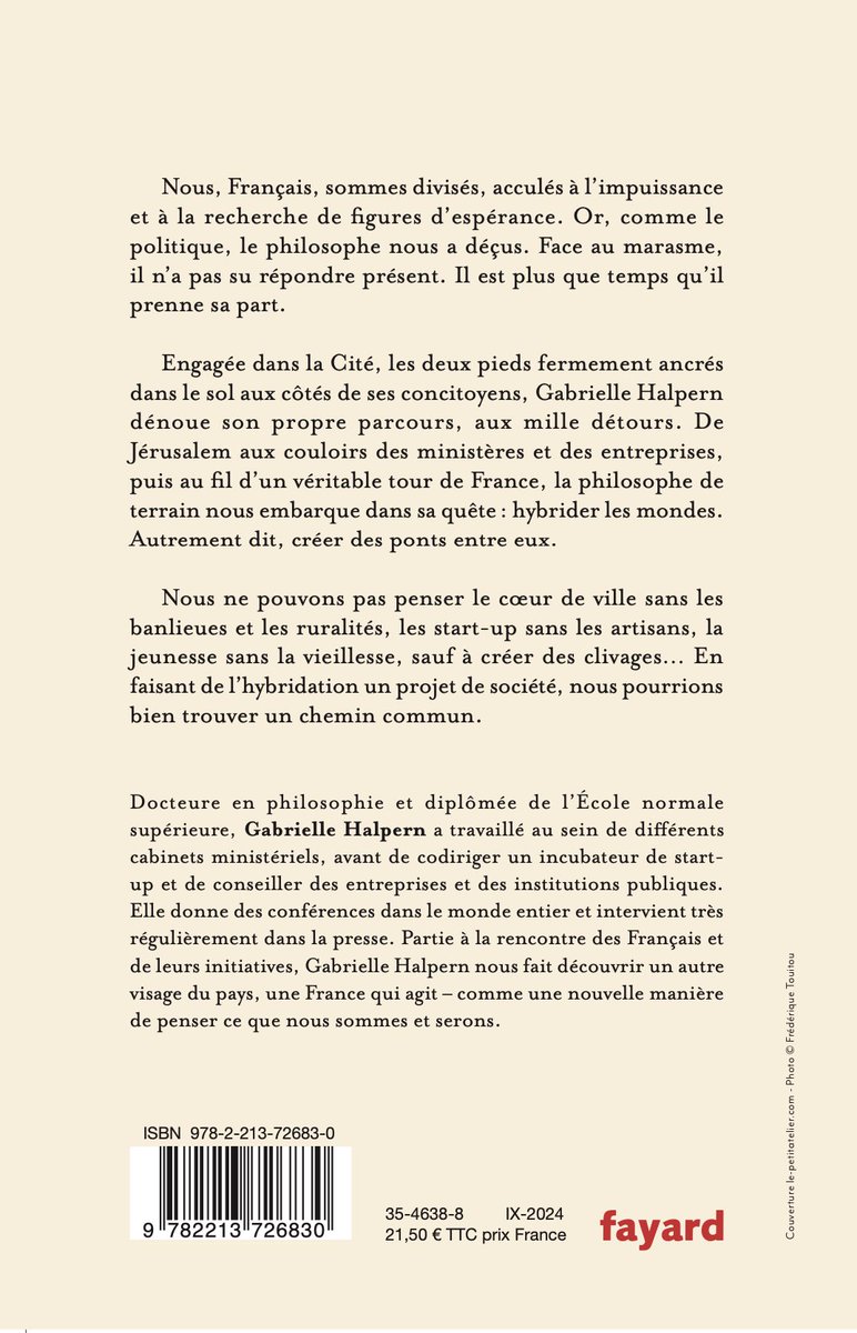 Très heureuse de vous annoncer la parution aujourd’hui de mon nouveau livre « Créer des ponts entre les mondes », publié par les  <a href="/EditionsFayard/">Fayard</a> ! 

👉 leslibraires.fr/livre/23684714…