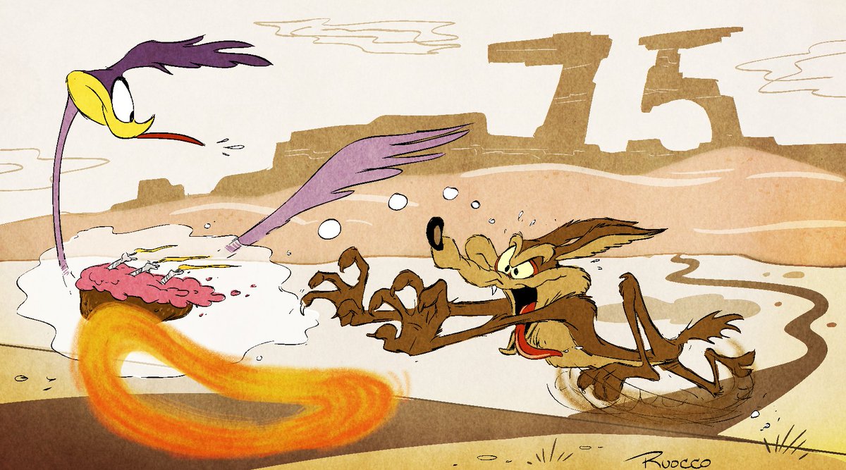 Happy 75th Birthday to Wile E. Coyote &amp; the Roadrunner, some of my favorite characters!  MEEP MEEP!