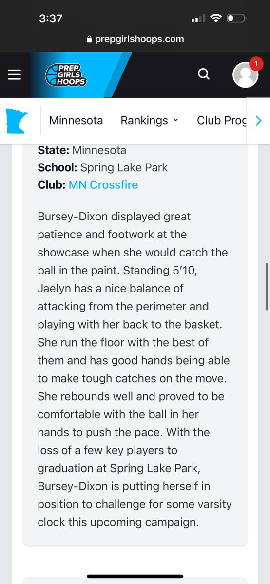Jaelyn Bursey-Dixon (@jaelynbd09) on Twitter photo Thank you so much <a href="/tonyragtime76/">Tony Ragulen</a> and <a href="/PGHMinnesota/">Prep Girls Hoops Minnesota</a> for the opportunity and write up from the showcase!! it was super fun and there was so much good competition. i’ll definitely be back next year! Thank you so much <a href="/tonyragtime76/">Tony Ragulen</a> and <a href="/PGHMinnesota/">Prep Girls Hoops Minnesota</a> for the opportunity and write up from the showcase!! it was super fun and there was so much good competition. i’ll definitely be back next year!