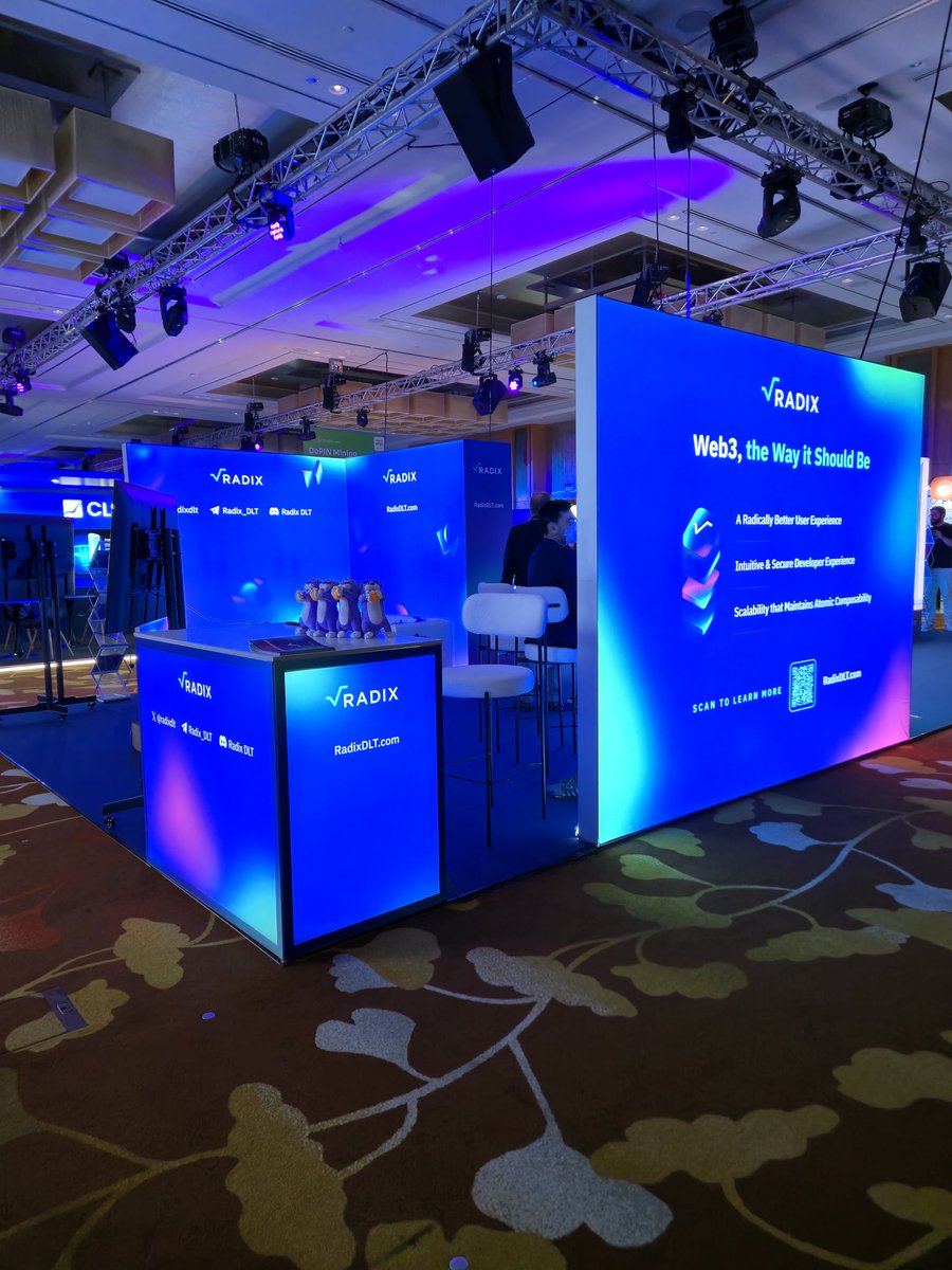 The <a href="/radixdlt/">Radix - Radically Different DeFi</a> booth is ready for #Token2049singapore