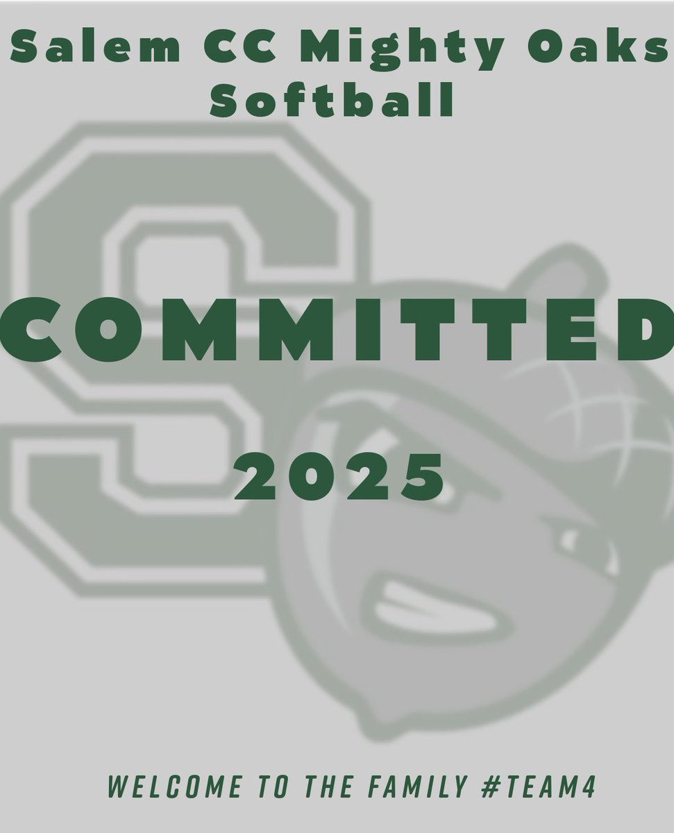 COMMITTED 🫡💪🥎

2nd verbal commitment for the 2025 class🔥

Welcome, future Mighty Oak! 

#Family #Team4