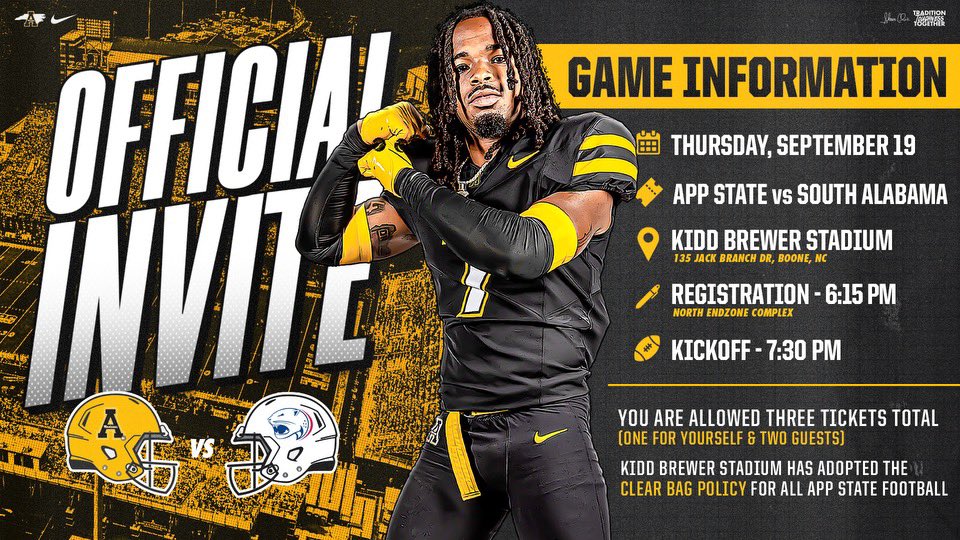 Thanks to <a href="/AppState_FB/">App State Football</a> for the opportunity to come to Boone for the first time. <a href="/TheLake_FB/">Lake Norman Football</a> <a href="/CoachOliphant32/">Jonathan Oliphant</a> <a href="/CoachLawFTC/">Coach Law</a> <a href="/CoachLasker75/">Spencer Lasker</a>