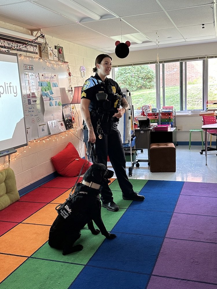 JudsonAdventure's tweet photo. How lucky are we to have two visits from comfort dogs this week?! 🐕‍🦺🦮First we had Lola from the Watertown PD visit on Monday! Lola was loved by staff and students! On Tuesday, we got to meet Indy from the Naugatuck PD! Indy was also loved by many!! So awesome!! 🐾💙🐾 https://t.co/JzvibpmnCK