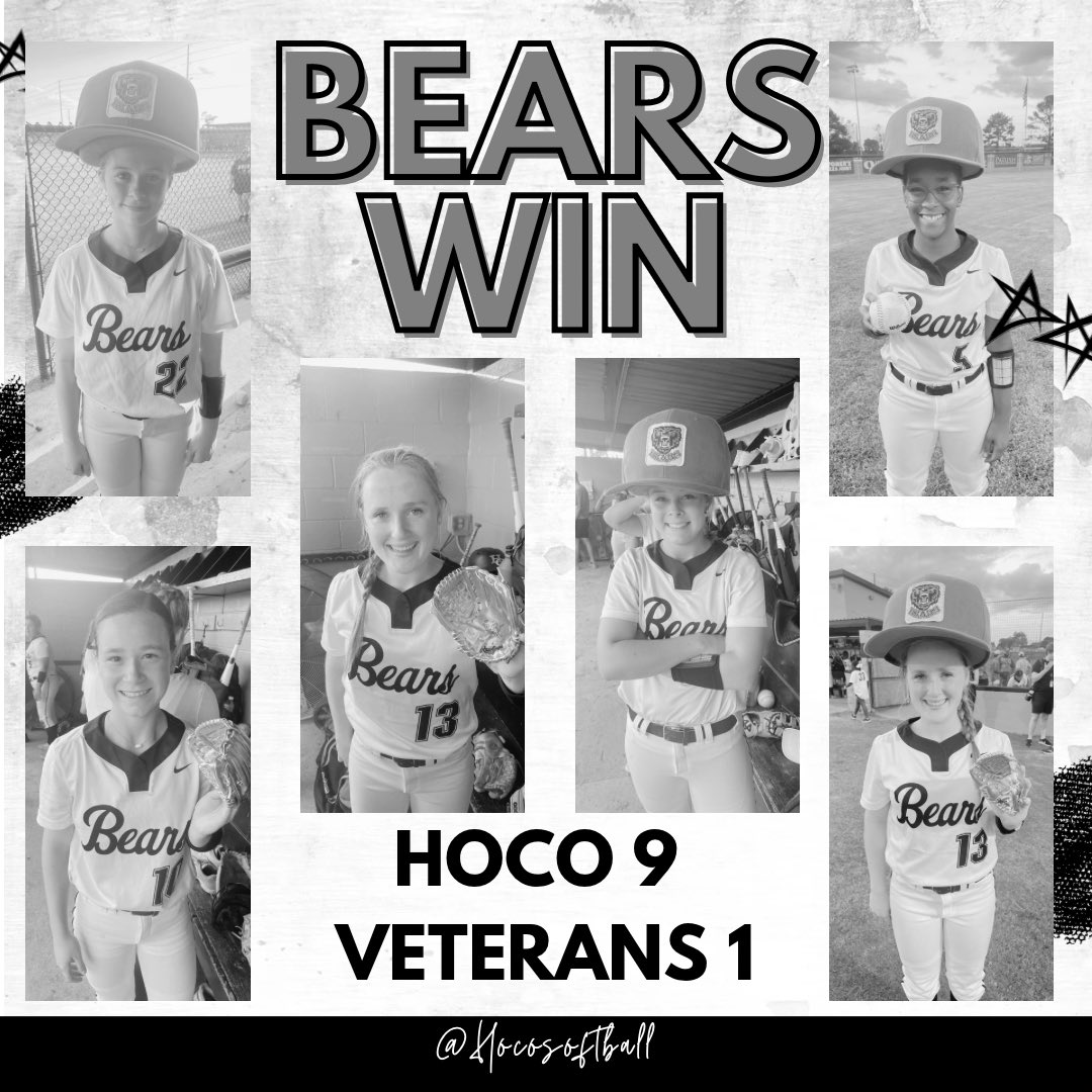 HoCoSoftball's tweet photo. Defeated Veterans in 5 innings tonight! Played great Houston County softball! Ready to play again Thursday! 

Jv took the win as well tonight! 🐻⬇️🥎 https://t.co/z9vElSuxeh