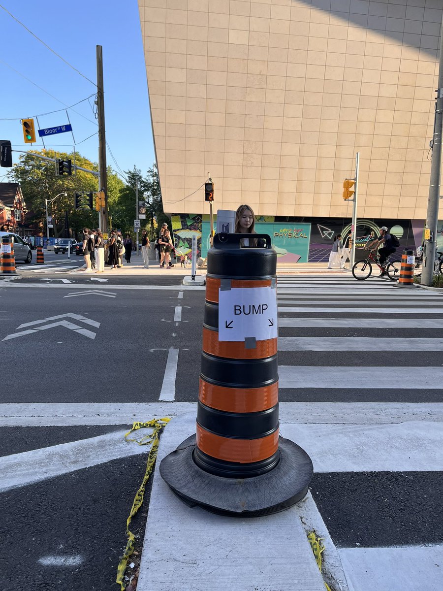 drCADuff's tweet image. An attempt to counteract the dangerous NEW cycling infrastructure at St.George and Bloor. In Montreal over the weekend and they make it look easy! What happened here? @BicycleMayorTO