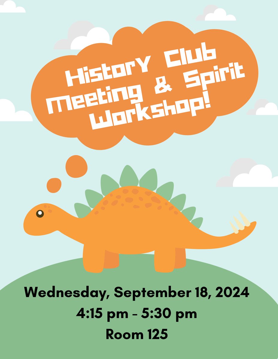 SharyHistClub's tweet photo. Join us for our History Club Meeting &amp; Spirit Workshop tomorrow!

Earn service hours and vote for our cabinet officers! https://t.co/pGW61P4SaD