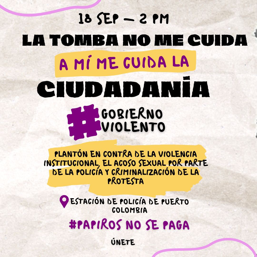 jovavelah's tweet image. Nos estamos organizando para MAÑANA a las 2PM en un plantón contra el abuso policial, la violencia institucional, la criminalización de la protesta y en apoyo a las exigencias alrededor de Papiros. ¡Acompáñanos! ¡Difunde! ⬇️📢🚨

#GobiernoViolento #PapirosNoSePaga