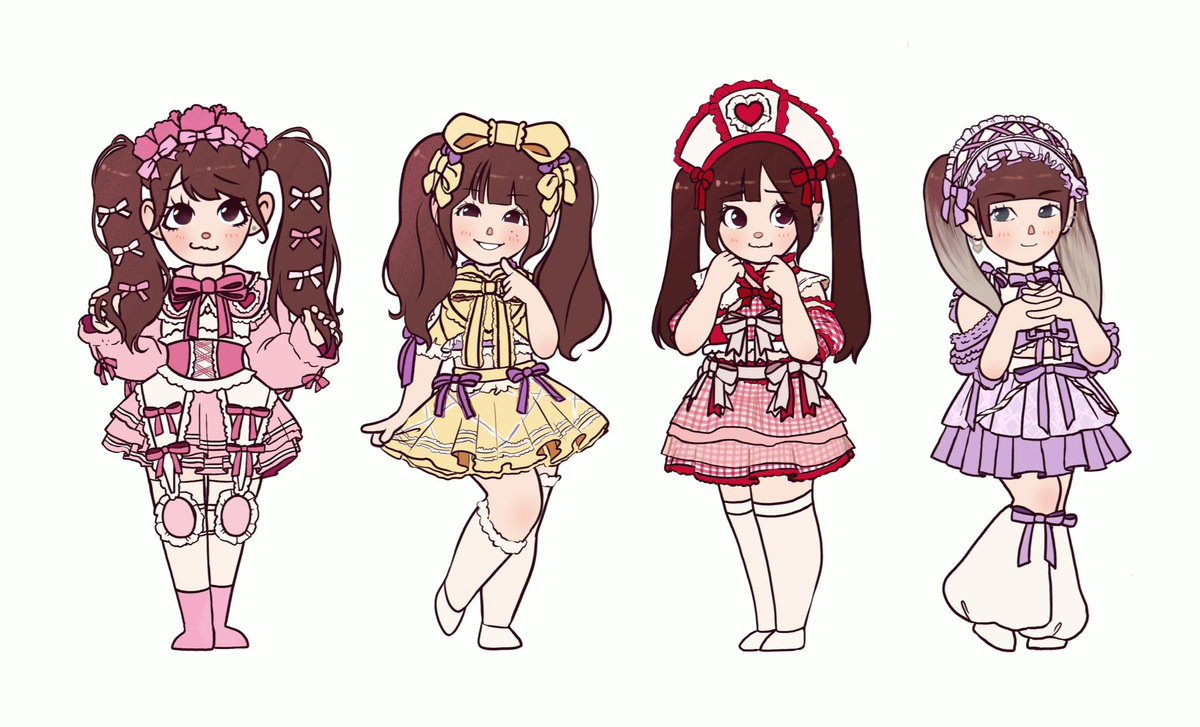 chokobiimu's tweet image. you can&apos;t wear twintails after 20🩷💛❤️💜

#きゅるりんってしてみて 
#きゅるして
