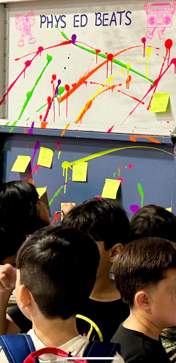 So not only do I Coach, apparently I’m a DJ too.  🎶 So we decided to make a request wall. Students can now write their request on ⁦<a href="/Postit/">Post-it</a>⁩ and stick on the PhysEd Beats wall to be collected at the end of the week to add to our PE playlist! 

#studentchoice #musicmatters