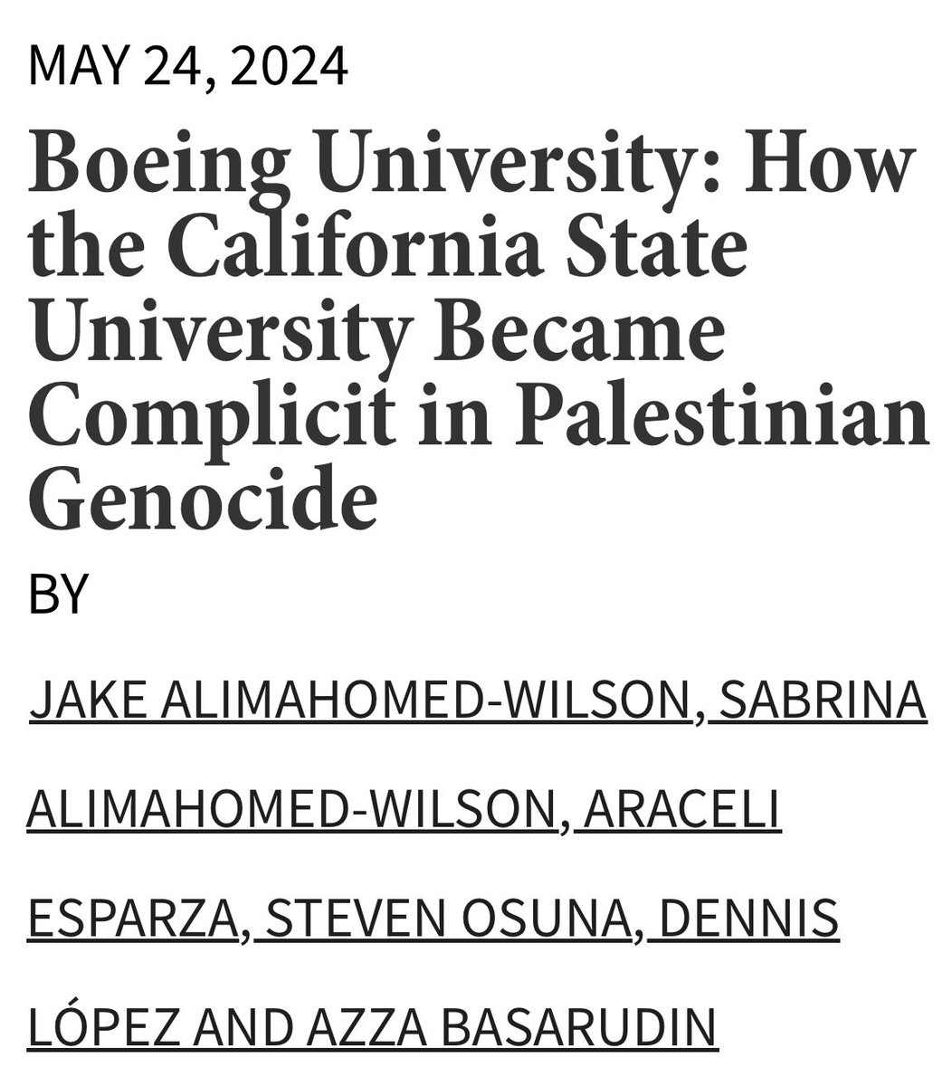 Cal State Long Beach professors called out the school’s complicity in genocide due to CSULB’s relationship with Boeing, and the professors are now being targeted by the school. The new red scare.