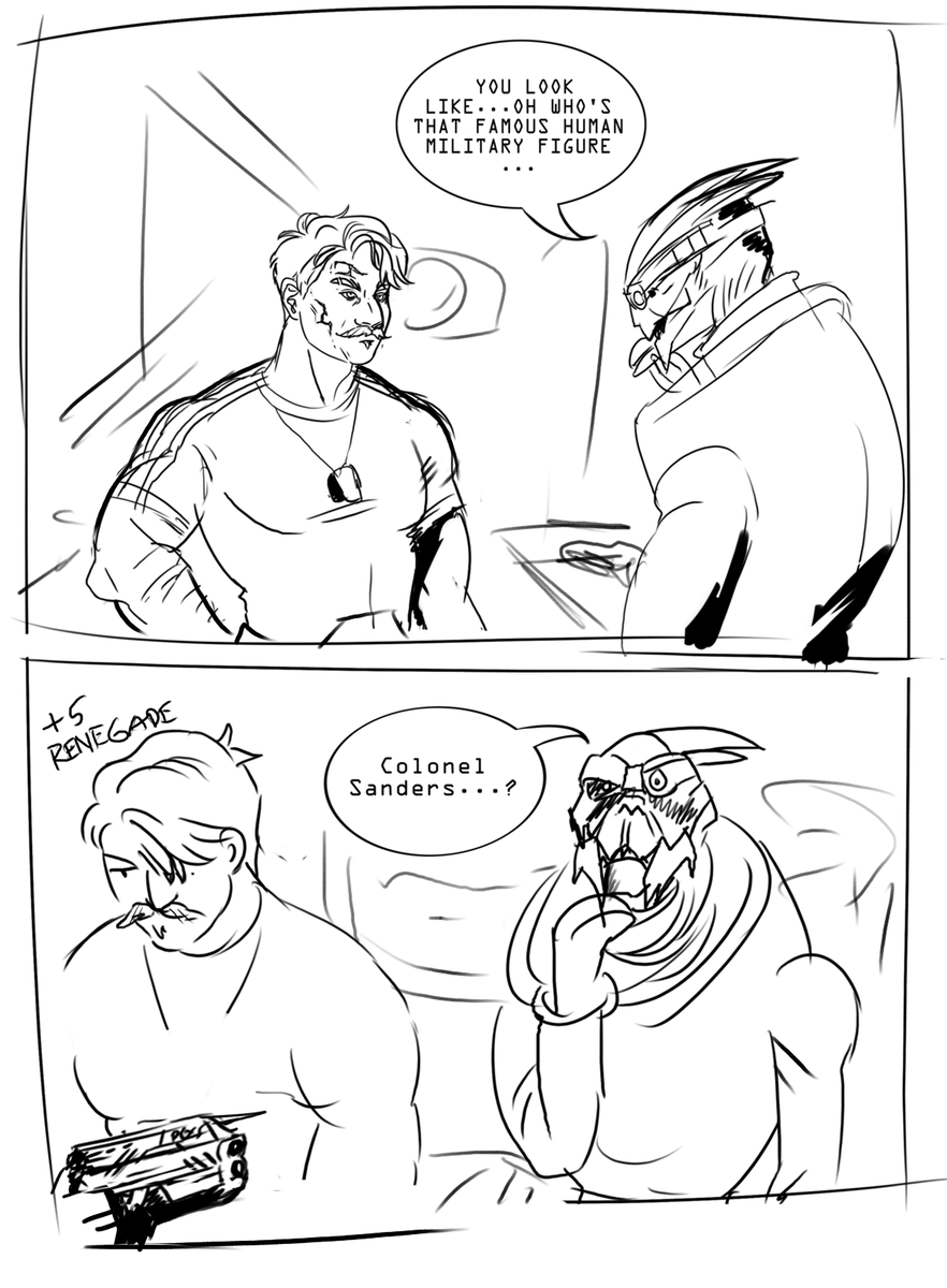ivoridd's tweet photo. leave him alone garrus he was just trying something new (shepard for context) #massefect #mshep https://t.co/x9Nl5lokPu