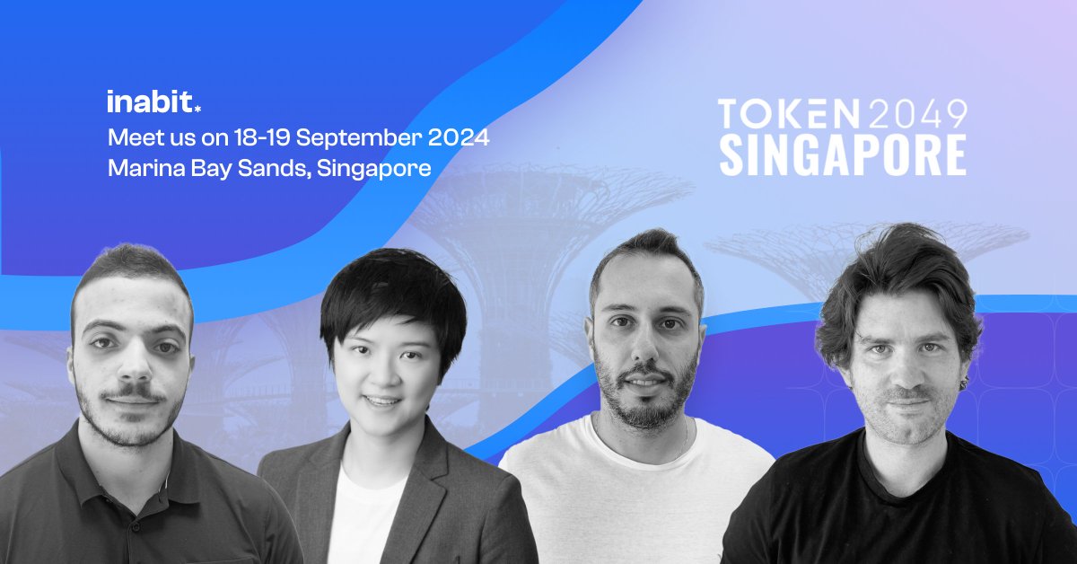 inabit_tech's tweet photo. inabit is coming to TOKEN2049 Singapore to help everyone use Crypto like its FIat 💵✨

Come visit us at booth M211 ! 👋 https://t.co/c5mxVfFSL6