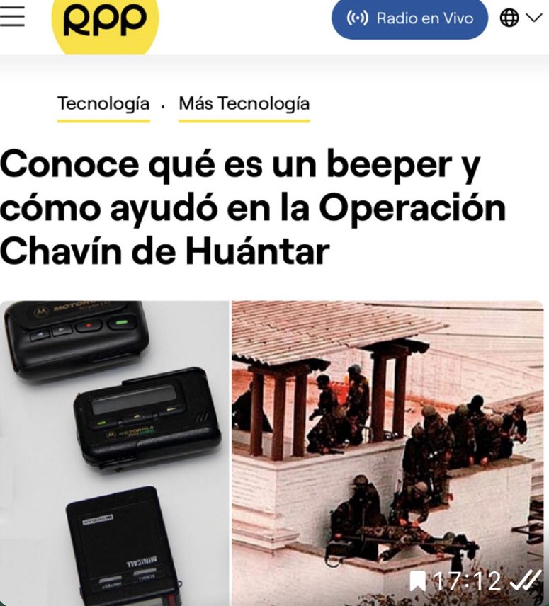 MarioRu36873565's tweet photo. @E_FLEISCHMAN Beeper utilizado también en la operación Chavin de Huantar, parece que los terroristas se acordarán por siempre de este dispositivo https://t.co/WiVF266q2u