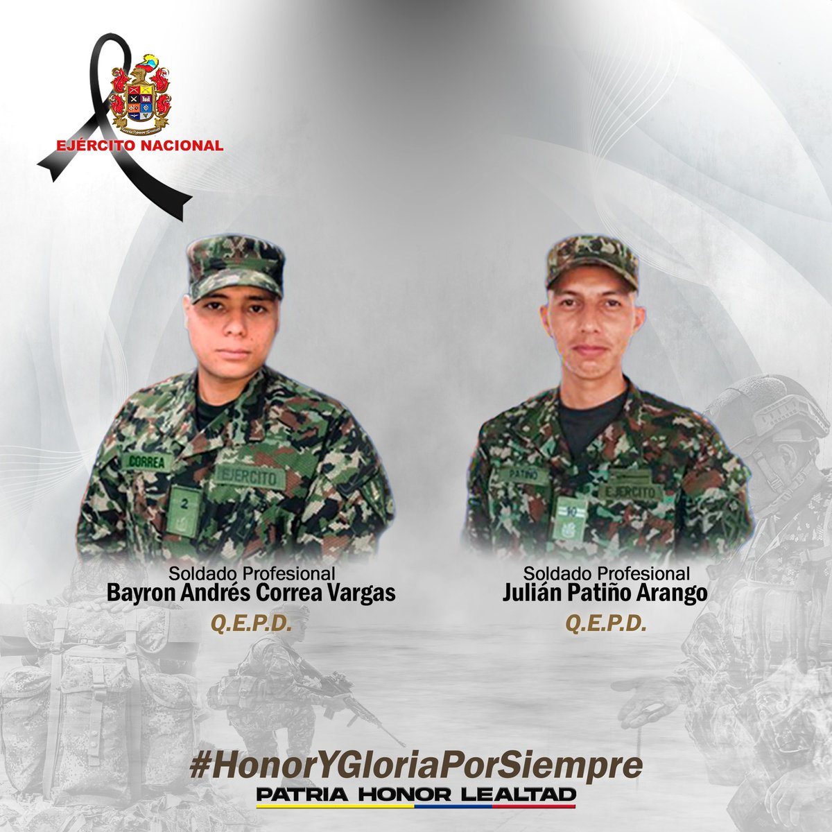 🖤🖤 Paz en la tumba de nuestros dos #heroes asesinados por #narcoterroristas del ELN, si con los que negocia <a href="/petrogustavo/">Gustavo Petro</a>

Toda nuestra solidaridad a sus familias.
#DespiertaColombia 
<a href="/ONU_es/">Naciones Unidas</a> <a href="/OEA_oficial/">OEA</a> <a href="/_JAYAL_/">JAYAL -🦁🛡️🇨🇴</a> <a href="/ArgiroCasta888/">Argiro Castaño</a> <a href="/ACOM_es/">Acción y Comunicación sobre Oriente Medio - ACOM</a> <a href="/acorecolombia/">ACORE</a> <a href="/MayorCastilloJ/">Mayor (RA) Jorge Castillo</a>