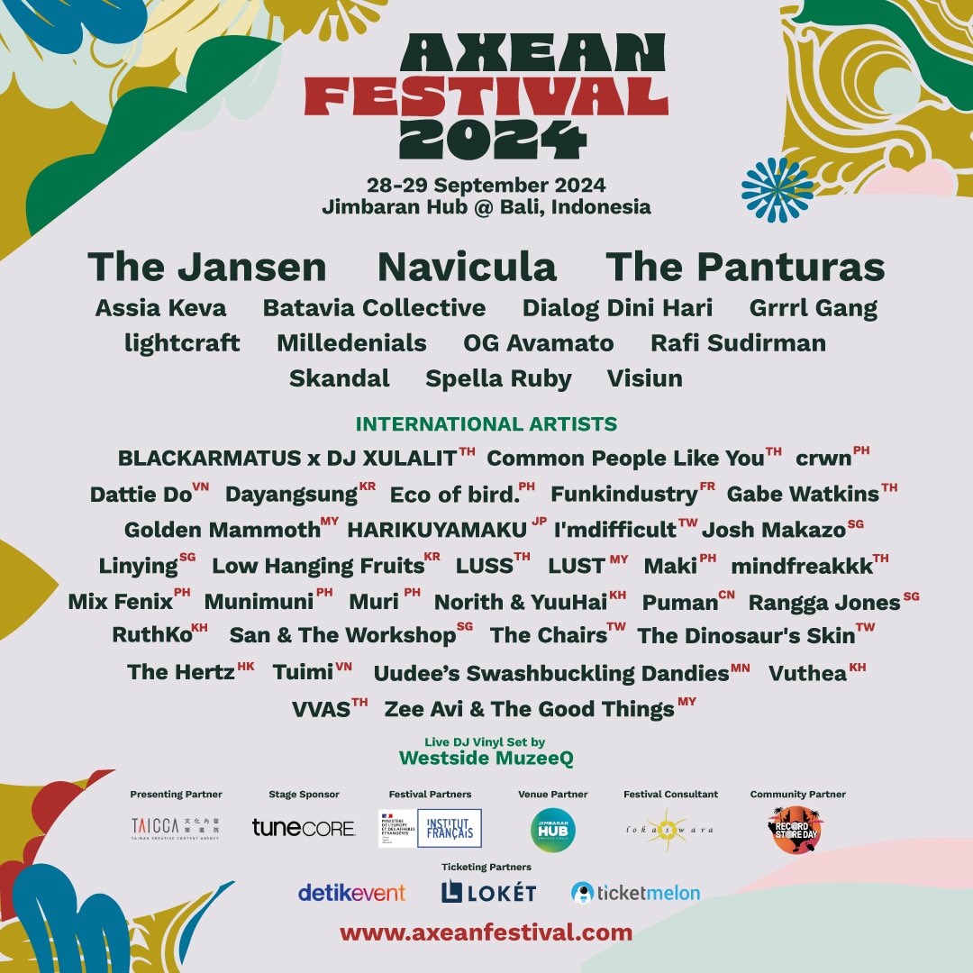 Ingat ya Phoeners. Ada acara keren nih @axeanfestival di tanggal :  28-29 September 2024. Coba cek dengan teliti di list line up, yang mana nih idolamu. 
Tiket bisa kamu beli di detikevent dan loket.com atau ticketmelon. 
Atau log in axeanfestival.com