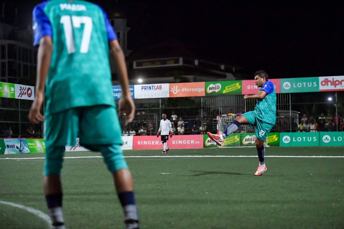 presidencymv's tweet photo. Vice President Uz @HucenSembe played for POSC tuesday night in the @ClubMaldives’ #Classic2024 against MMAC in the quarter-final. MMAC won the match by 2 goals to nil. https://t.co/14hFdCAeJe