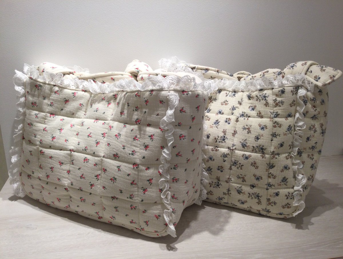 merry jenny お花のガーゼキルトショルダーバッグ ブルー merry jenny お花のガーゼキルトショルダーバッグ