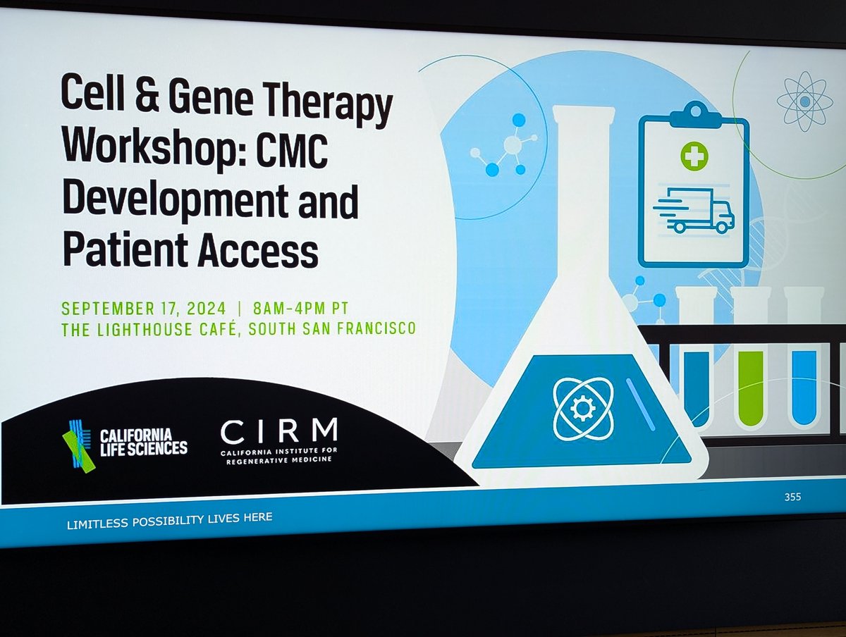 erschuur's tweet photo. I was honored to participate in the CLS/CIRM Cell &amp; Gene Therapy Workshop today, along with  David Miklos, Phil Cyr, and Geoff Lomax.  Lots of great questions, great discussion, and great connections made! #CLS #CIRM #CellTherapy #GeneTherapy https://t.co/TujsiutMlQ