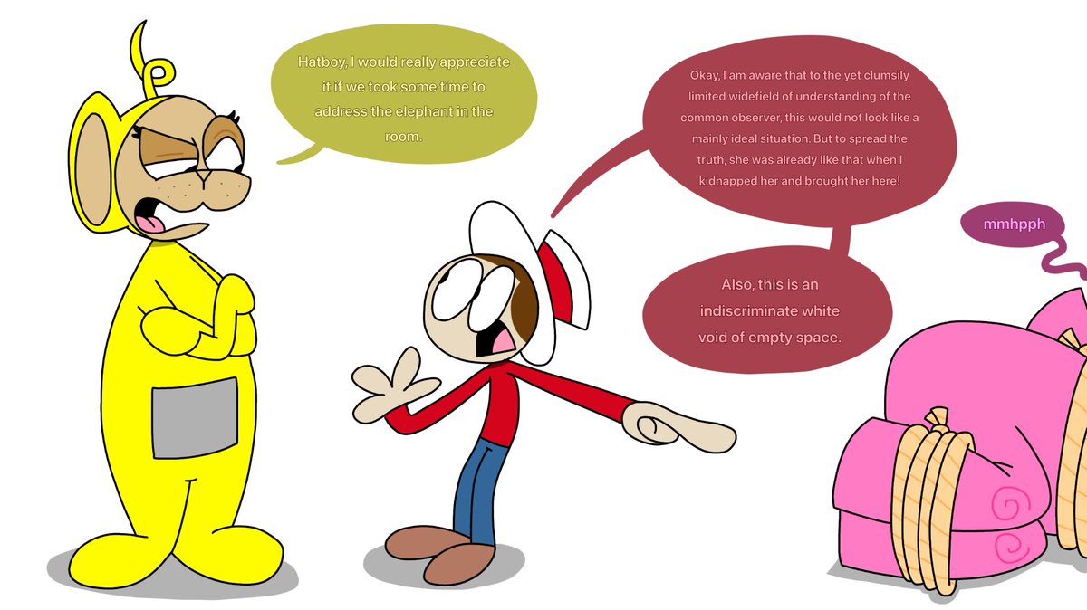 xHatboyandCrewx's tweet photo. punderful times aren’t they
#hatboyau #teletubbies #hatboyart #hatboy #laalaa #art #oc #fanart https://t.co/EXUT9uGA74