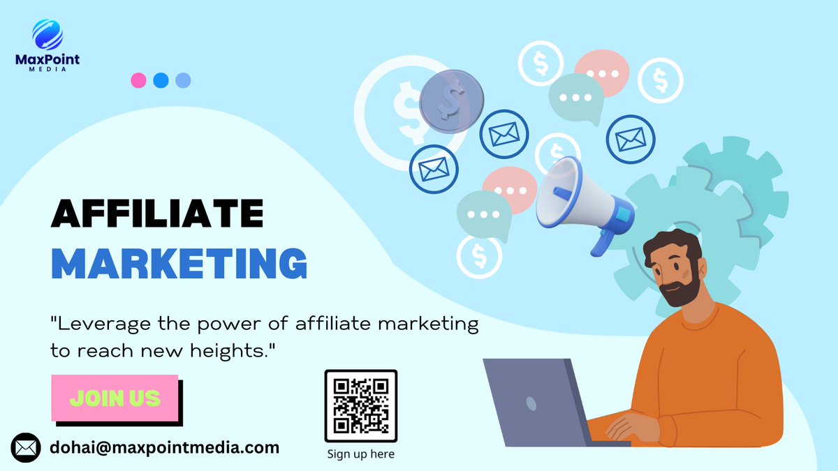 Maxpointmedia's tweet photo. Take your affiliate marketing strategy to the next level with MaxPoint Media!
#offer #marketing #affiliate #maxpointmedia #CPL #CPS #CPA #MMO https://t.co/5VhZUiooKp