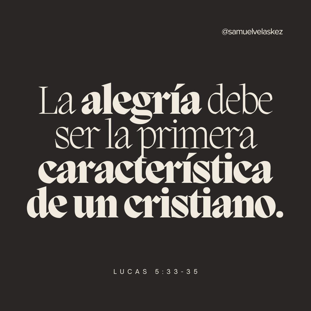 La alegría debe ser la primera característica de un cristiano. Como Jesús enseñó en Lucas 5:33-35, su presencia transforma el lamento en gozo. #rpsp