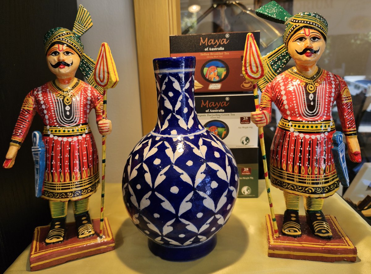 MayaIndianArts1's tweet photo. While we are gearing up for our next exciting & very unique exhibition/#MayaFest 2024,we share a few exquisite creations created by our artisans spread across the length & breadth of India. #BluePottery #Woodenartefacts from Varanasi & #DarjeelingTea #TripuraTea Keep watching! https://t.co/9UbuTRRMbL